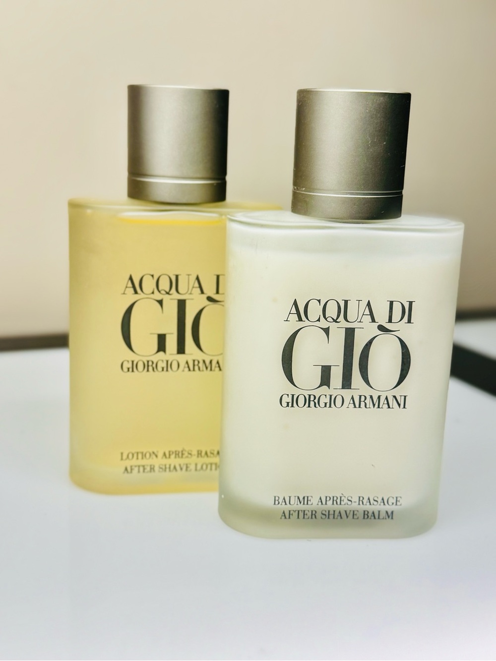 Giorgio Armani Acqua Di Giò After Shave Lotions - White & Yellow Vintage 90's